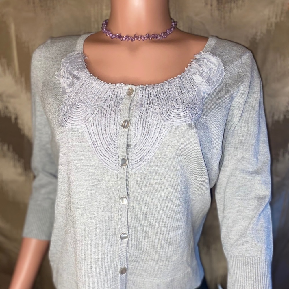 RED PETITES 3/4 SLEEVE SWEATER SIZE PM